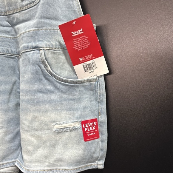 Levi’s Shortalls Overalls,relaxed fit,stretch,adjustable straps,5 pocket,distres - Picture 4 of 9